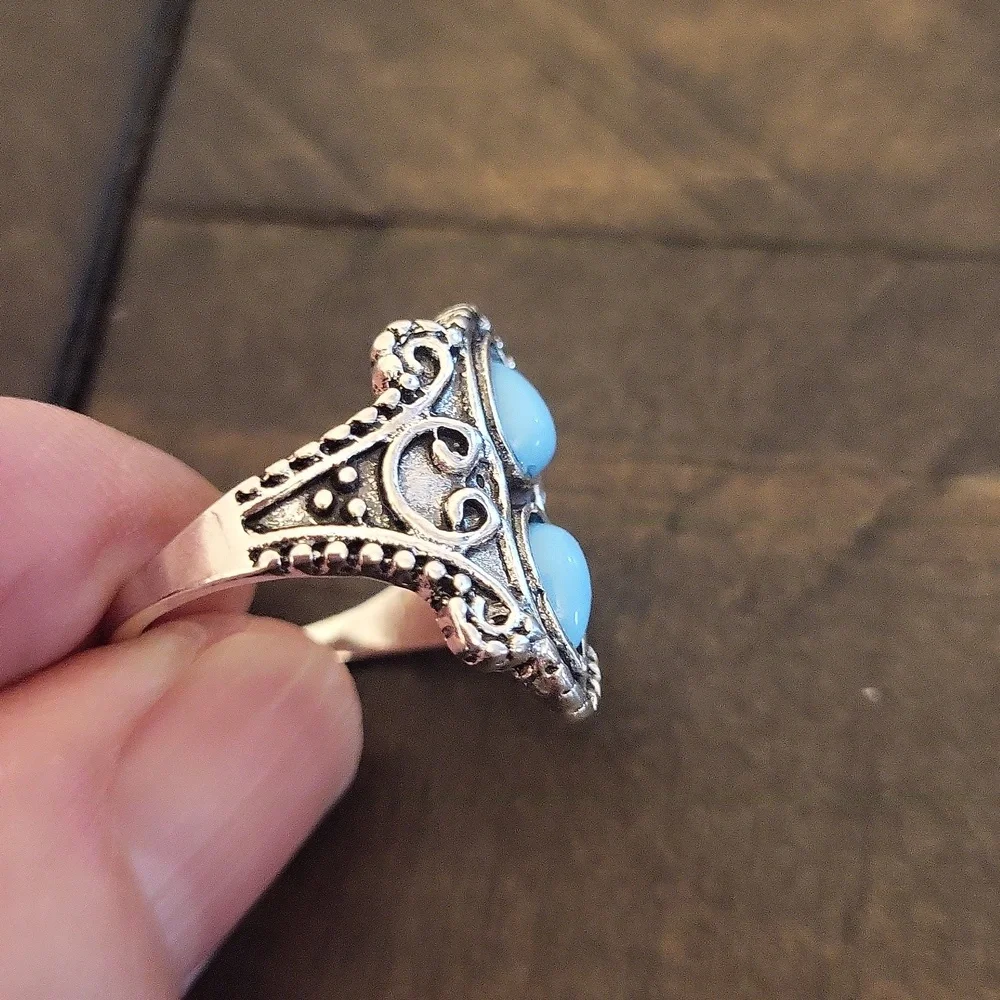 Silver With Turquoise Ring